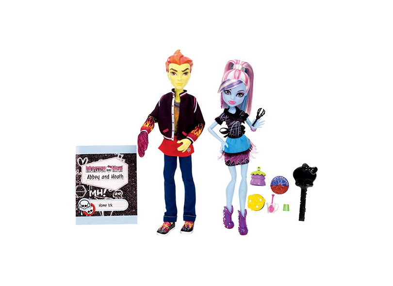 Boneca Monster High Colegas Monstros Abbey Bominable e Heath Burns Mattel