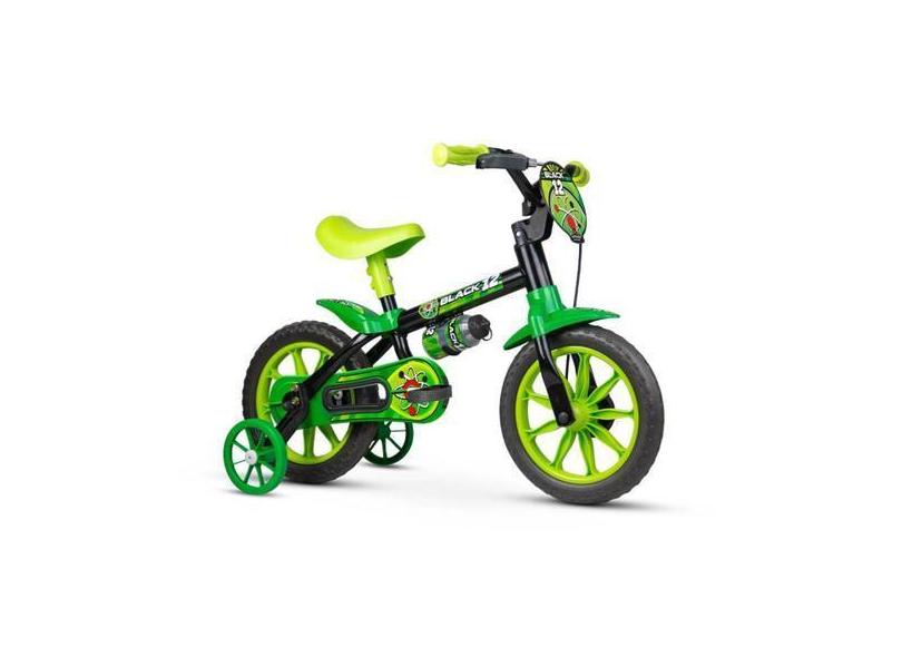 Bicicleta Infantil Masc. Preta/Verde NATHOR - Aro 12 - bike p/ + 3 ano
