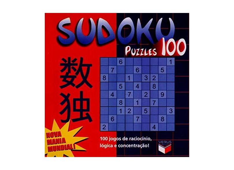 Livro sudoku puzzles100 volume 4 100 jogo de raciocinio logica e  concentracao