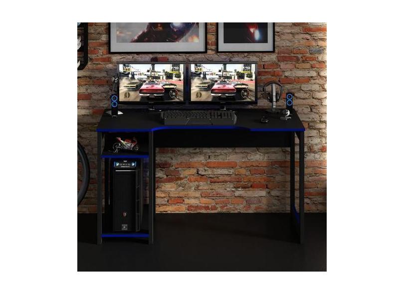 Mesa Gamer Me4152 Preto/Azul Tecnomobili