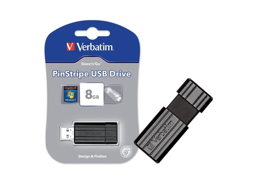Pen Drive Verbatim 8GB USB 2.0 Pinstripe 49062
