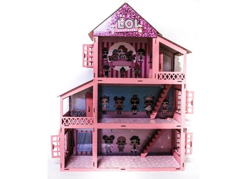 Casa Casinha Para Barbie/polly/lol Grande Mdf Móveis Barbie em