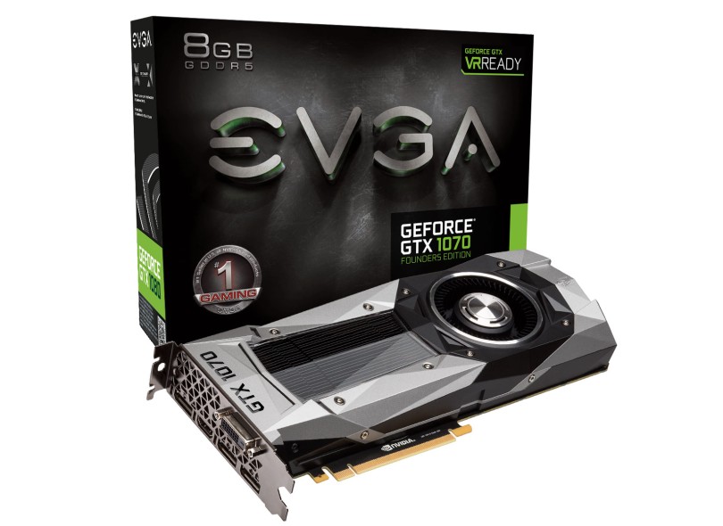 Placa de Video NVIDIA GeForce GTX 1070 8 GB GDDR5 256 Bits EVGA 08G-P4-6170-KR