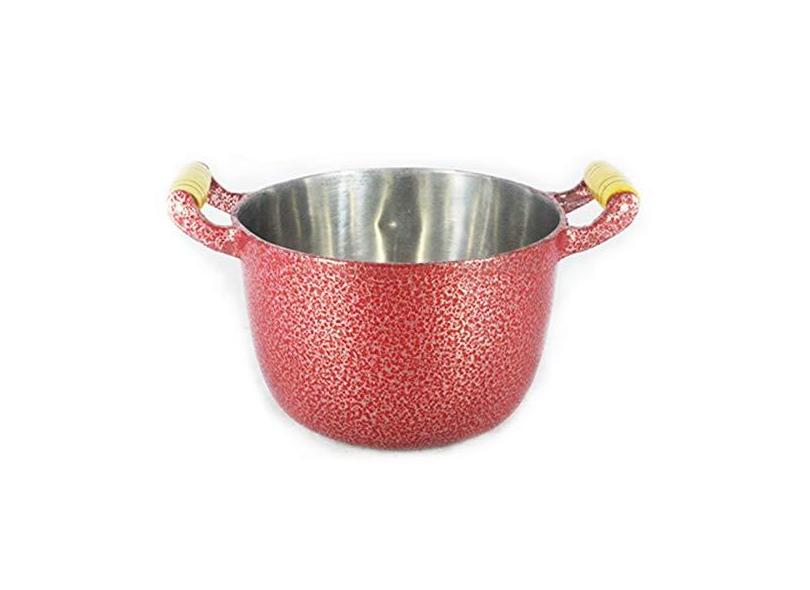 Caldeirão Alumínio Fundido Craqueado Alça De Madeira 18cm