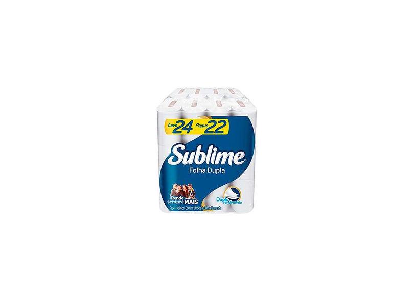 Papel Higiênico Folha Dupla Sublime Softys Leve 24 Pague 22 Rolos De