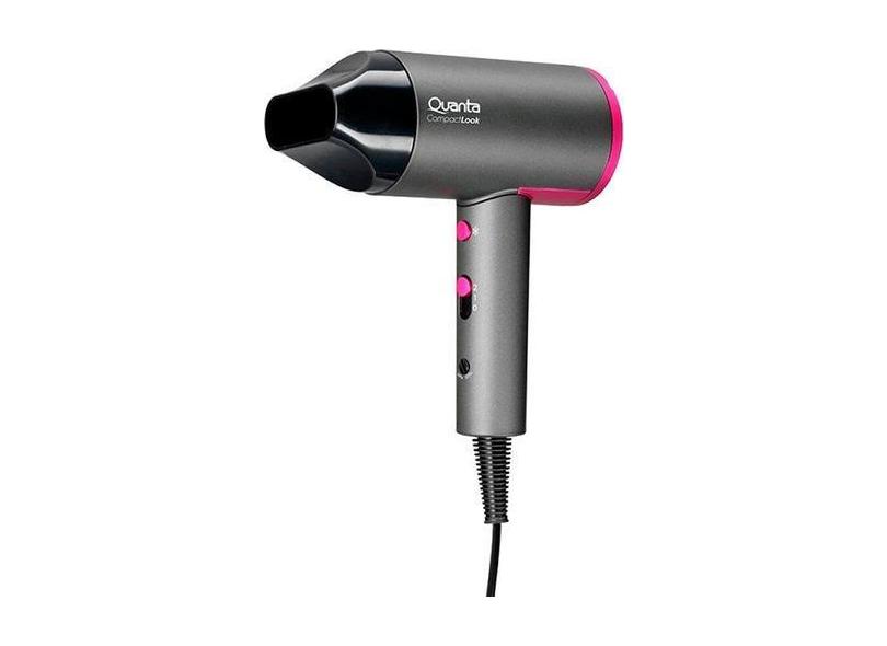 Secador De Cabelo Quanta Qtscp20 2000W Bivolt - Cinza/Rosa