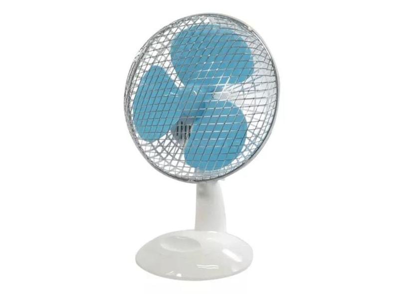 Ventilador De Mesa E Parede Personal Fan Fame Branco E Azul 18cm 