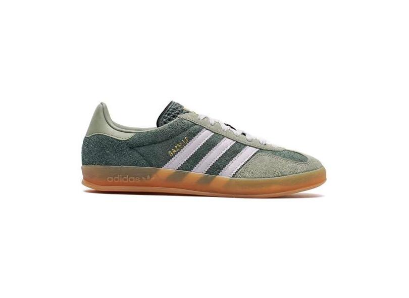 Adidas Tênis masculino Gazelle Indoor OG, Verde mineral prata Dawn, 37