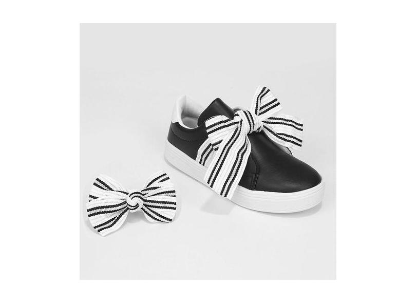 Tênis Infantil Tininha Laço Bicolor Menina