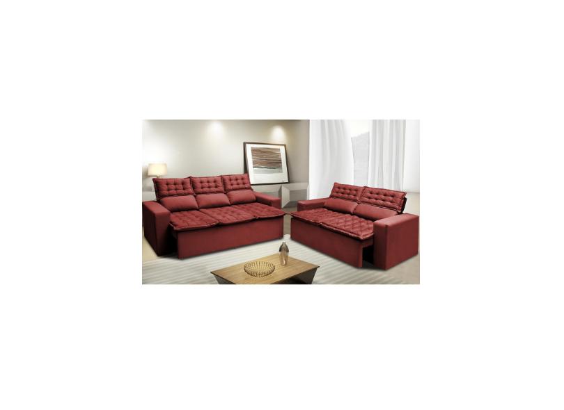 Conjunto 2 e 3 lugares Reclinável Retrátil Slim Cama InBox