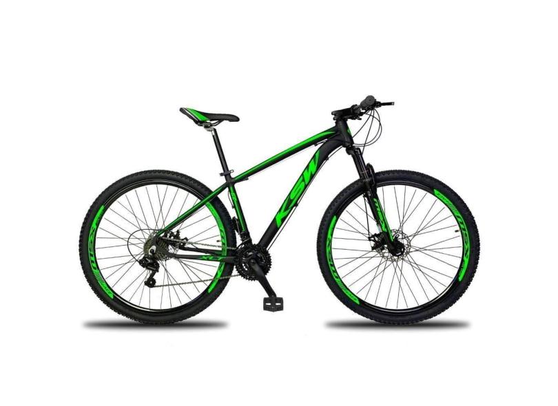 Bicicleta Aro 29 Ksw Xlt 21 Marchas Shimano Freio Hidraulico tamanho Do Quadro:17 Preto/verde