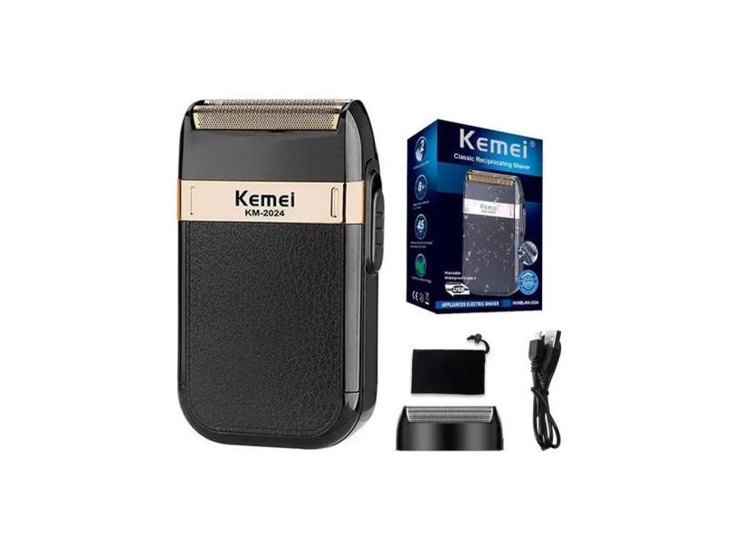 Barbeador Elétrico Portátil Recarregável 100V/240V - Kemei