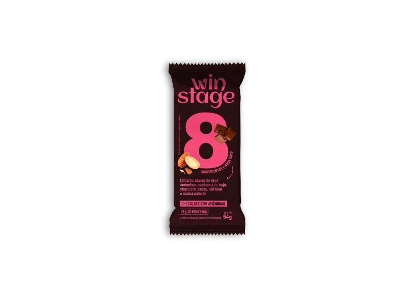 Barra De Proteína Chocolate Amêndoas Sem Açúcar Winstage 54G