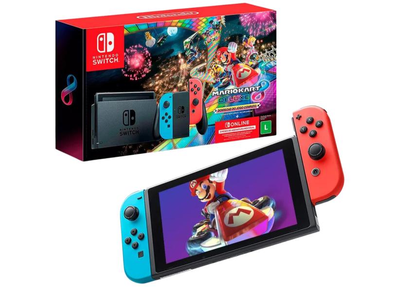 Console Portátil Switch 32 GB com Joy Con Nintendo Bundle Mario