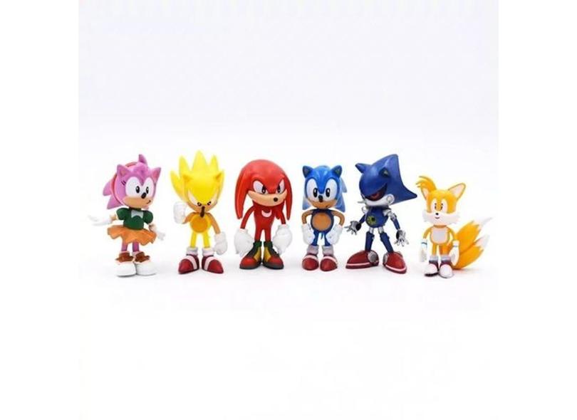 Kit brinquedos sonic com 8 personagens. no Shoptime