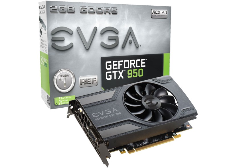 Placa de Video NVIDIA GeForce GTX 950 2 GB DDR5 128 Bits EVGA 02G-P4-1950-KR
