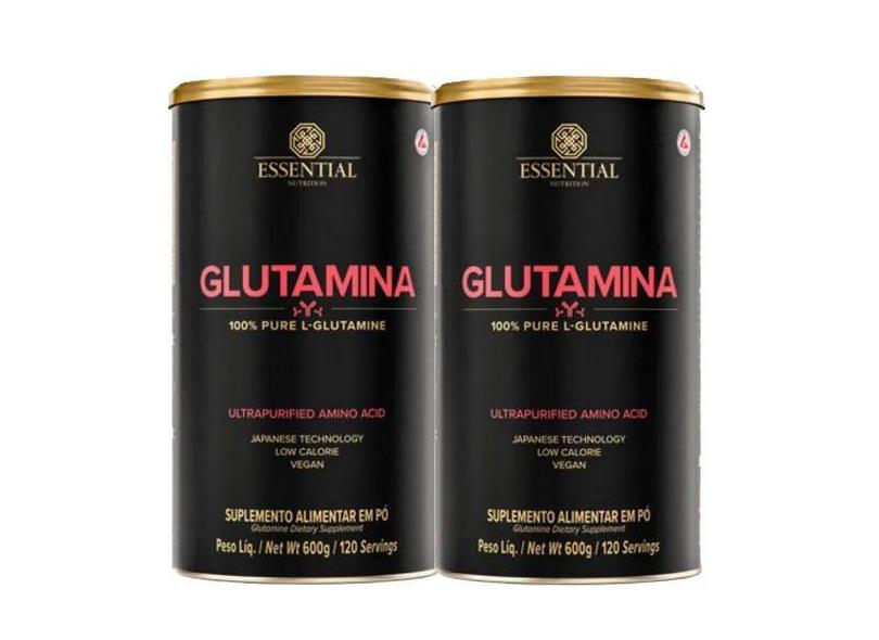 Kit 2X Glutamina 100% Pura 600G Cada - Essential Nutrition