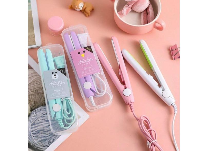 Mini Chapinha Cabelo Prancha Portátil Bolsa Bivolt 110V/220V