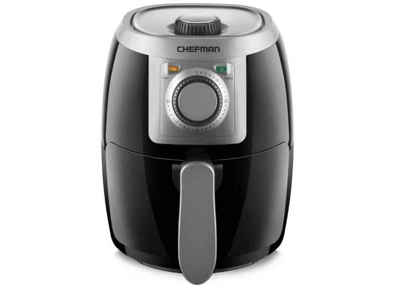 Fritadeira Elétrica sem Óleo com Controle de Temperatura e Cronômetro, 2L, 1000W - CHEFMAN TurboFry, Preta