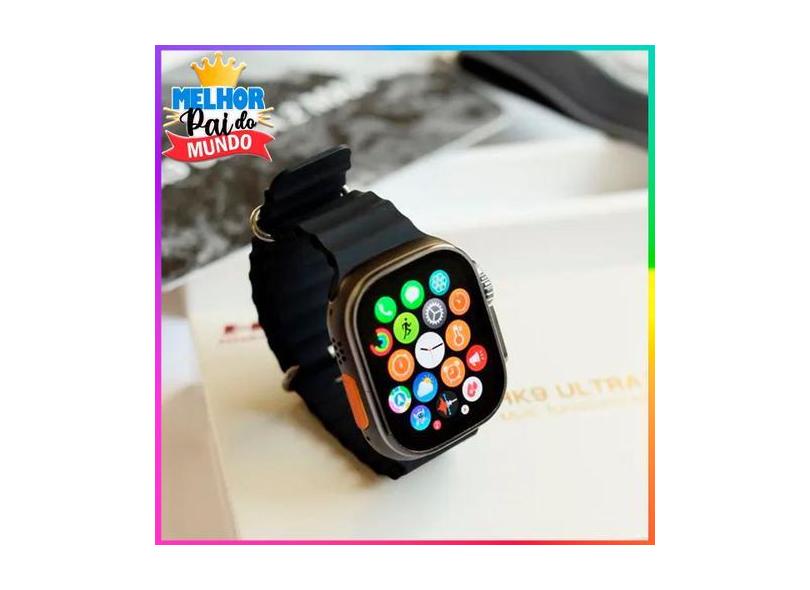 Relógio Smartwatch Presente para o Pai Preto Ultra 9 Faz e Recebe Liga