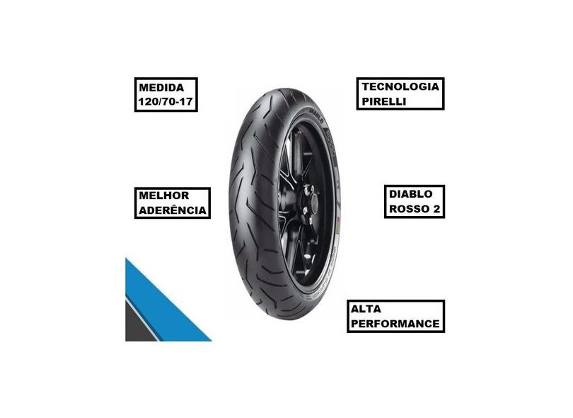 Pneu Pirelli Dianteiro 120/70-17 58w Diablo Rosso 2 Bmw S 1000 Xr