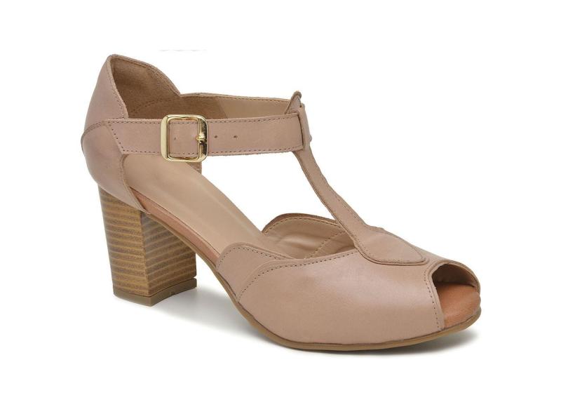 Sandália Peep Toe Gasparini Nude com o Melhor Preço é no Zoom