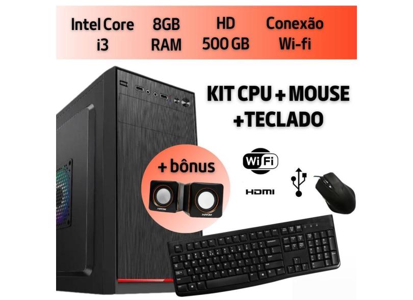 Computador Cpu Core I3 3.0GHZ DDR3 8GB HD 500GB Wi-fi