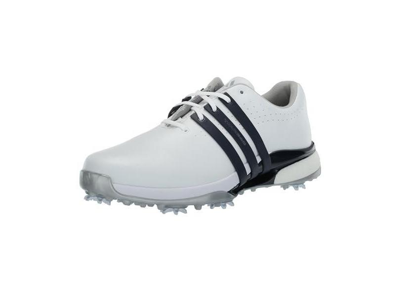 adidas Tênis de Golfe Masculino Tour360 24 Boost, Calçado branco/azul marinho universitário/prata metálico, 42