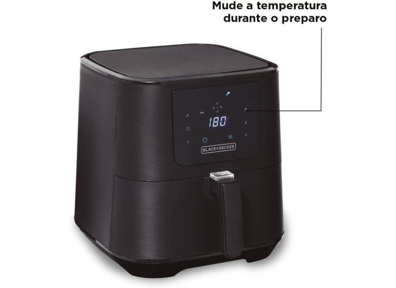 Fritadeira Elétrica Digital Black Decker Sem Óleo 7 Litros 220V Filtro Hepa 7 Pré Funções Até 200°C Preto