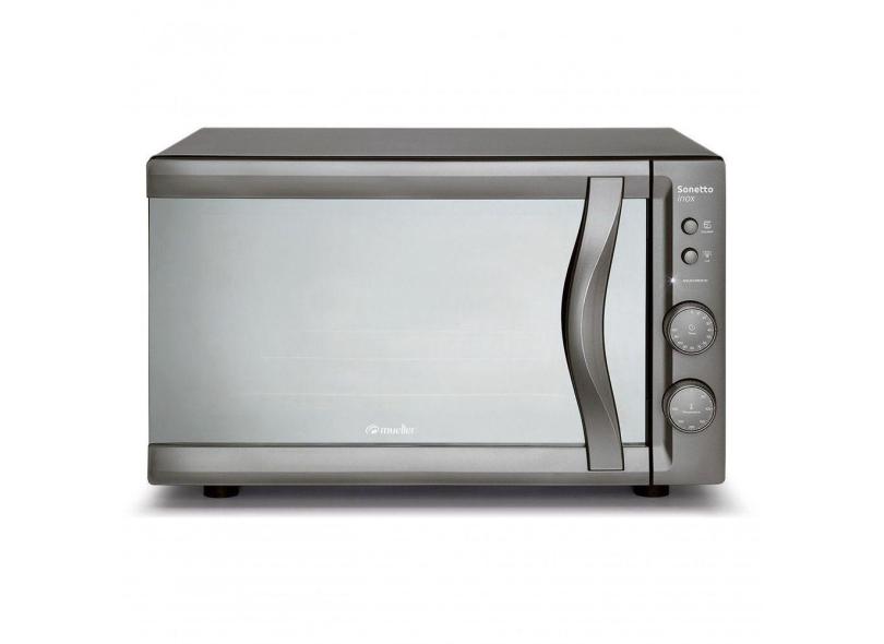 Forno Elétrico De Bancada Mueller Sonetto Vidro Espelhado 44 Litros 110V