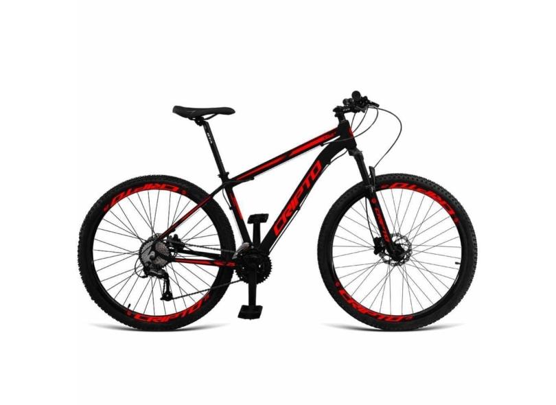 Bicicleta Aro 29 Cripto 21 Marchas Freios Disco C/ Suspensão - Preto/vermelho - 21&quot; Preto/vermelho