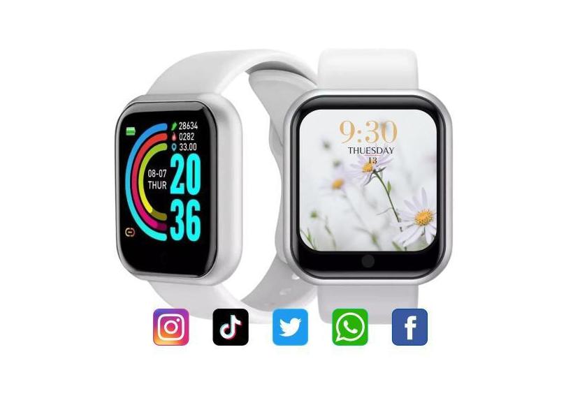 Relógio digital Smartwatch D20 Android IOS Inteligente 2023 - 01Smart,