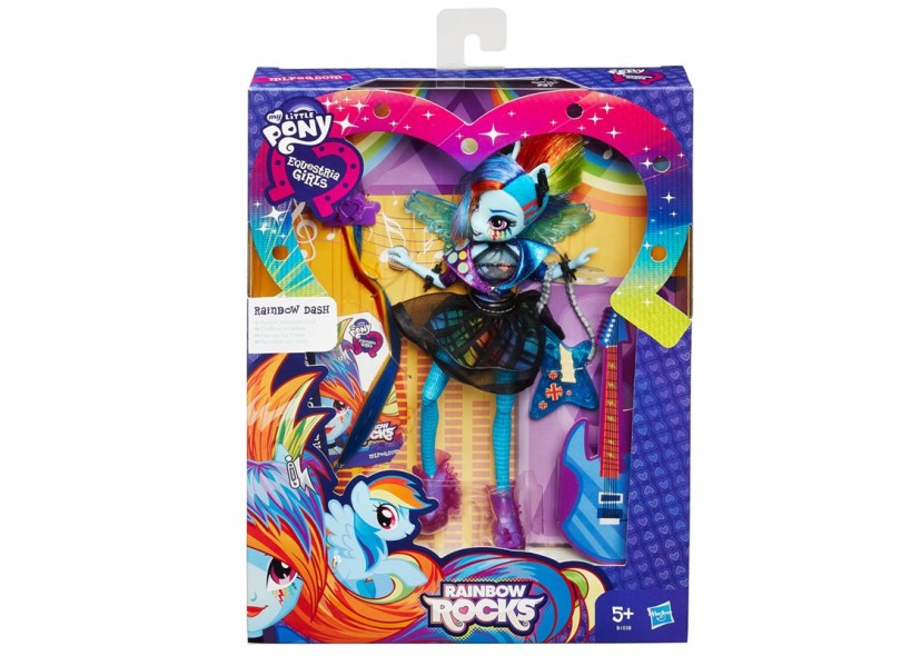 Boneca My Little Pony Equestria Girls Rainbow Dash Rainbow Rocks B1038 Hasbro
