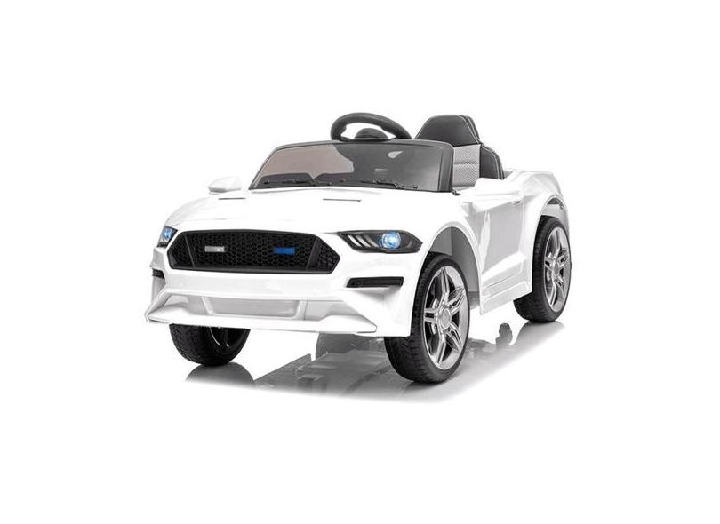 Carrinho Elétrico Infantil 12V Motorizado Mustang Luxo Bco - Bangtoys