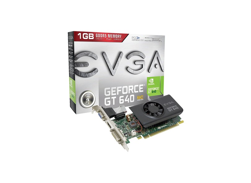 Placa de Video NVIDIA GeForce GT 640 1 GB DDR5 64 Bits EVGA 01G-P3-2642-KR