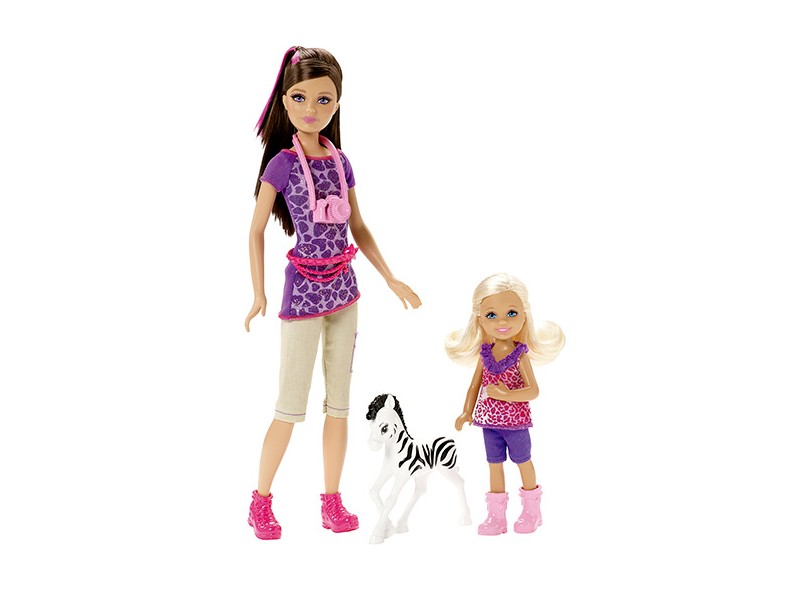Boneca Barbie Irmãs Safari Skipper e Chelsea Mattel