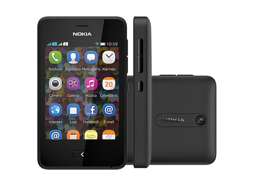 Celular Nokia Asha 501 Câmera 3,2 MP 2 Chips Wi-Fi