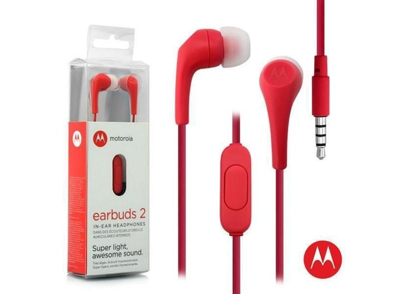 Fone De Ouvido Earbuds 2 Intra-Auricular Vermelho - Motorola