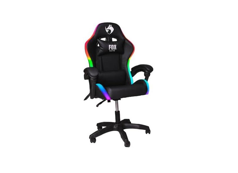 Cadeira Gamer Fox Racer Nordic Rgb Encosto Ajustavel Preto Até 120kg