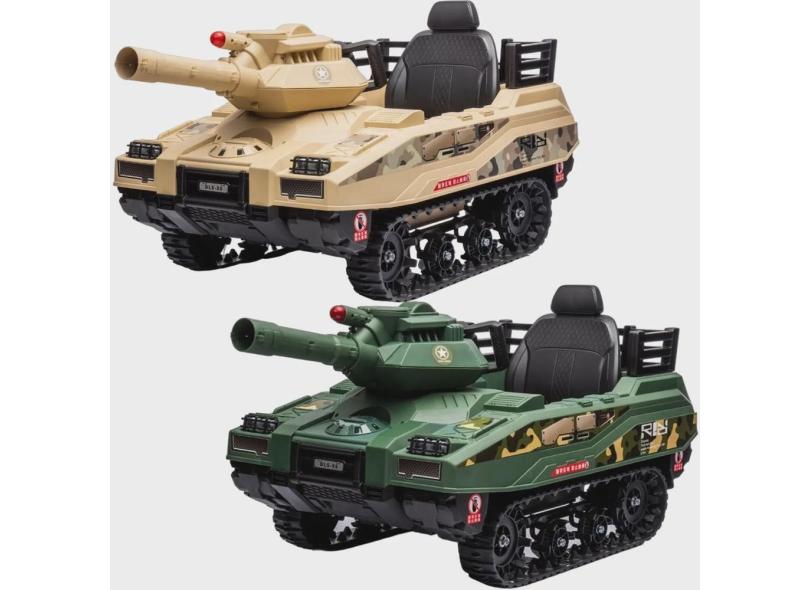 Mini Carro Elétrico Infantil Tanque Guerra 12V Munição Controle Musica Brinqway Bw-279