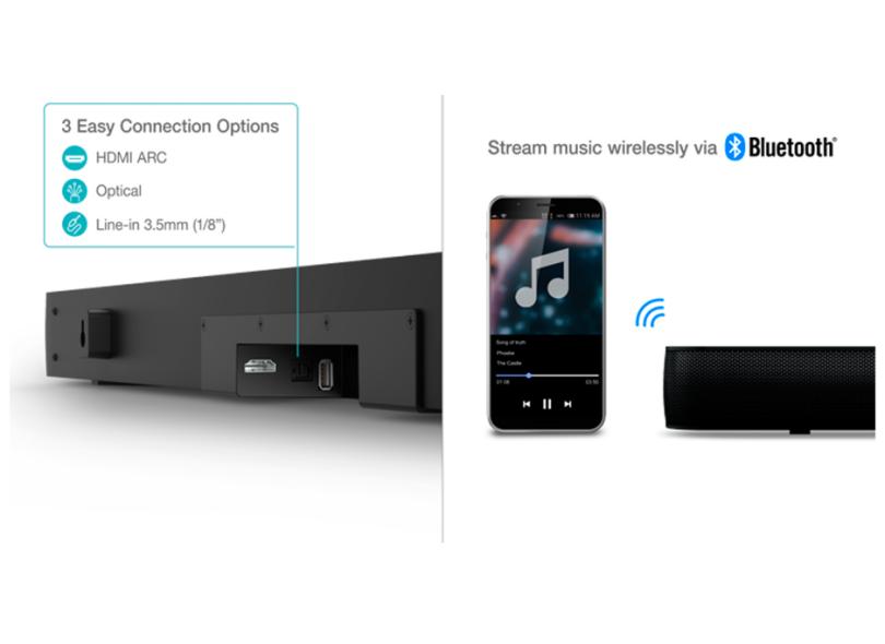 Home Theater Soundbar TCL 320 W 2.1 Canais 1 HDMI TS7010