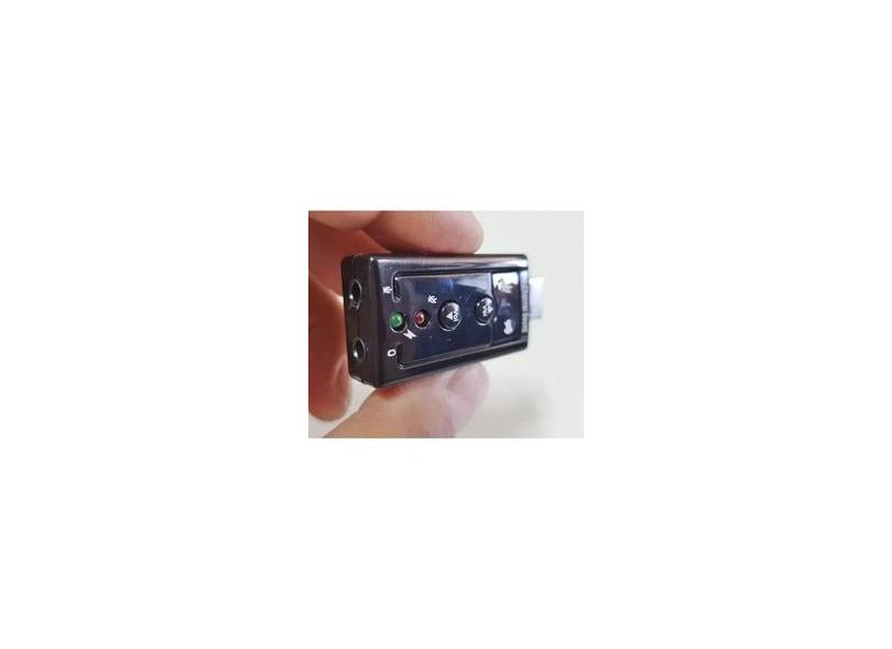 Placa De Som Externa USB 7.1 Controle Volume e Microfone