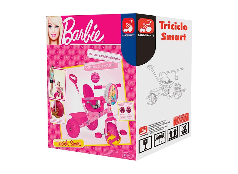 Triciclo com Pedal Bandeirante Smart Barbie