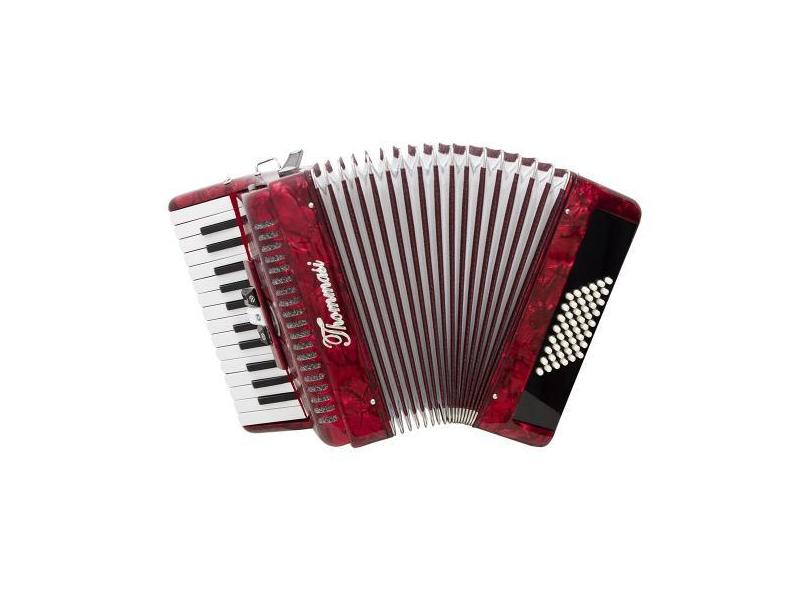 Acordeon 48 Baixos 26 Teclas Ta 4803 Vermelho Thommasi F097