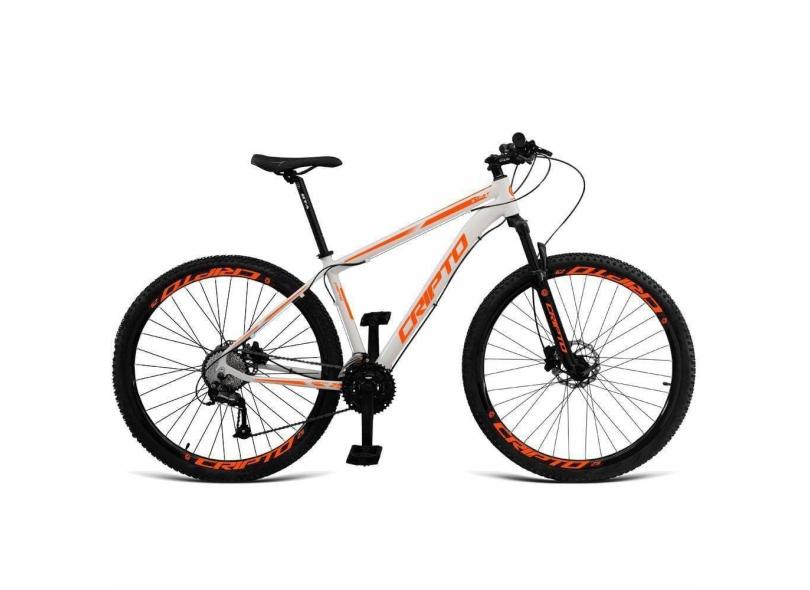 Bicicleta Aro 29 Cripto 24 Marchas Shimano E Freios A Disco - Branco-laranja - 21&quot; Branco-laranja