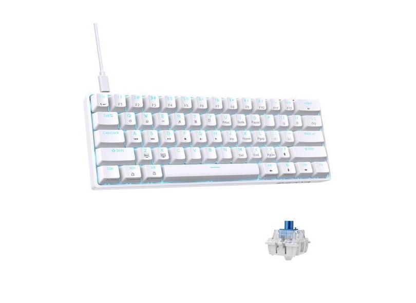 Teclado mecânico para jogos DIERYA DK61SE 60% com interruptor azul