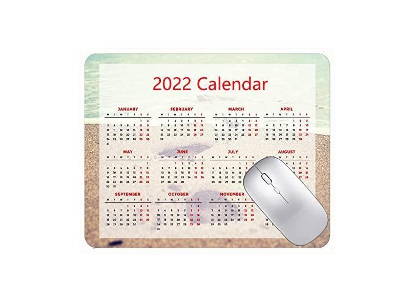 Mouse pad colorido para calendário 2022 ano 2022, praia, mar espumas areias mouse pads com bordas costuradas