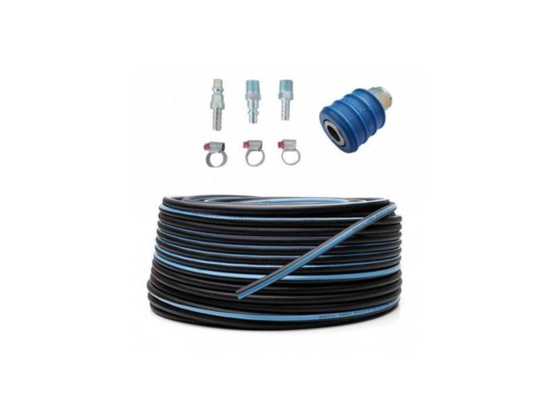 Kit 15 Mts Mangueira 1/4 Conexões Pneumática Compressor 300 Psi Tarja