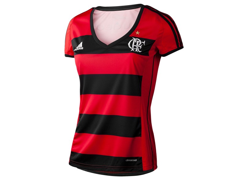 Camisa Jogo Feminina Flamengo I 2013 sem Número Adidas