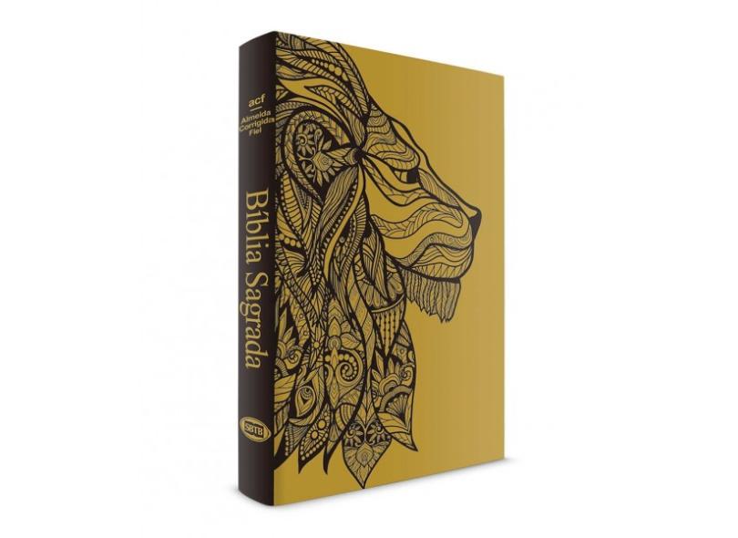 Bíblia Leão Dourado - Capa Dura Luxo - Almeida Corrigida Fiel - 606529916404